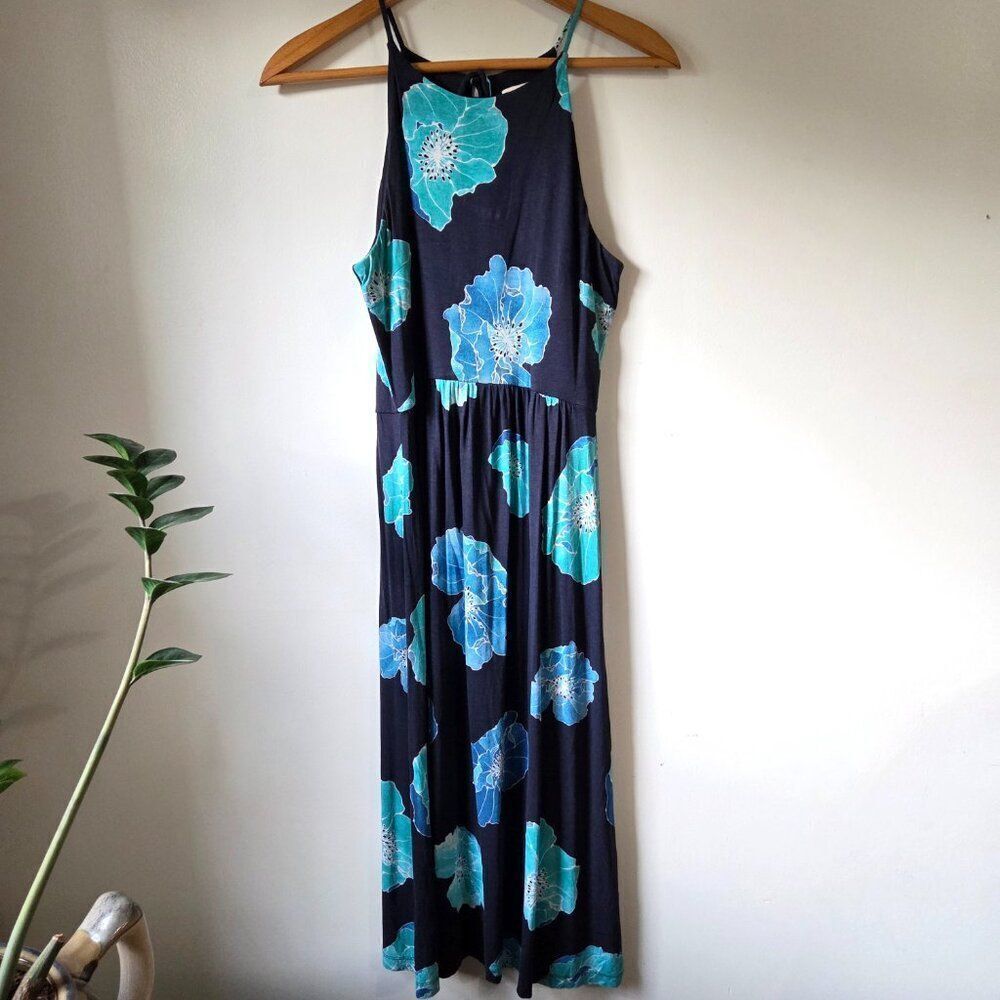 EUC LOFT FLORAL HALTER STYLE MIDI DRESS SIZE SMALL